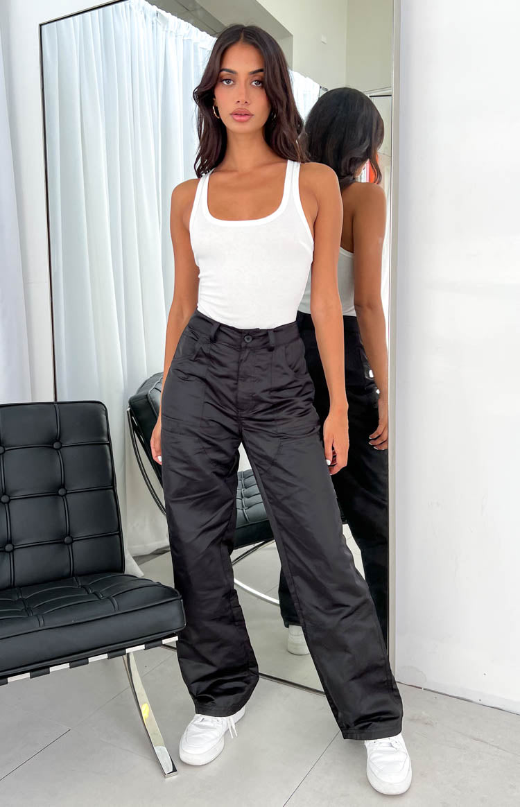 Hartley Black Nylon Pants