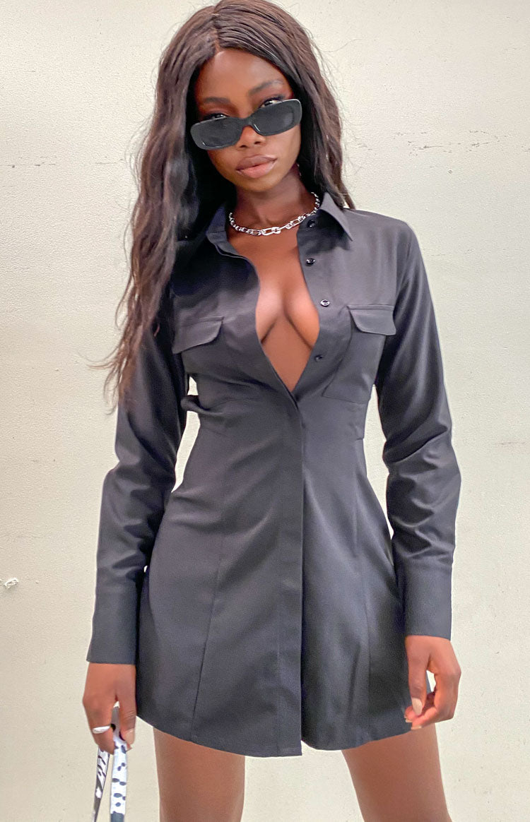 Broken Heart Shirt Dress Black