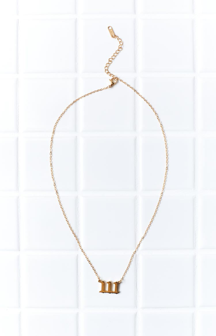 111 Gold Angel Number Necklace