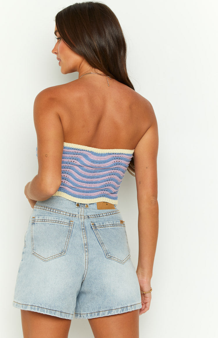 Deni Purple Knit Crop Top