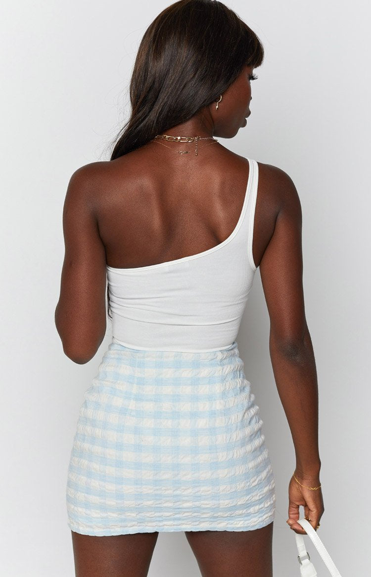 Sol Button Up Skirt Blue Gingham