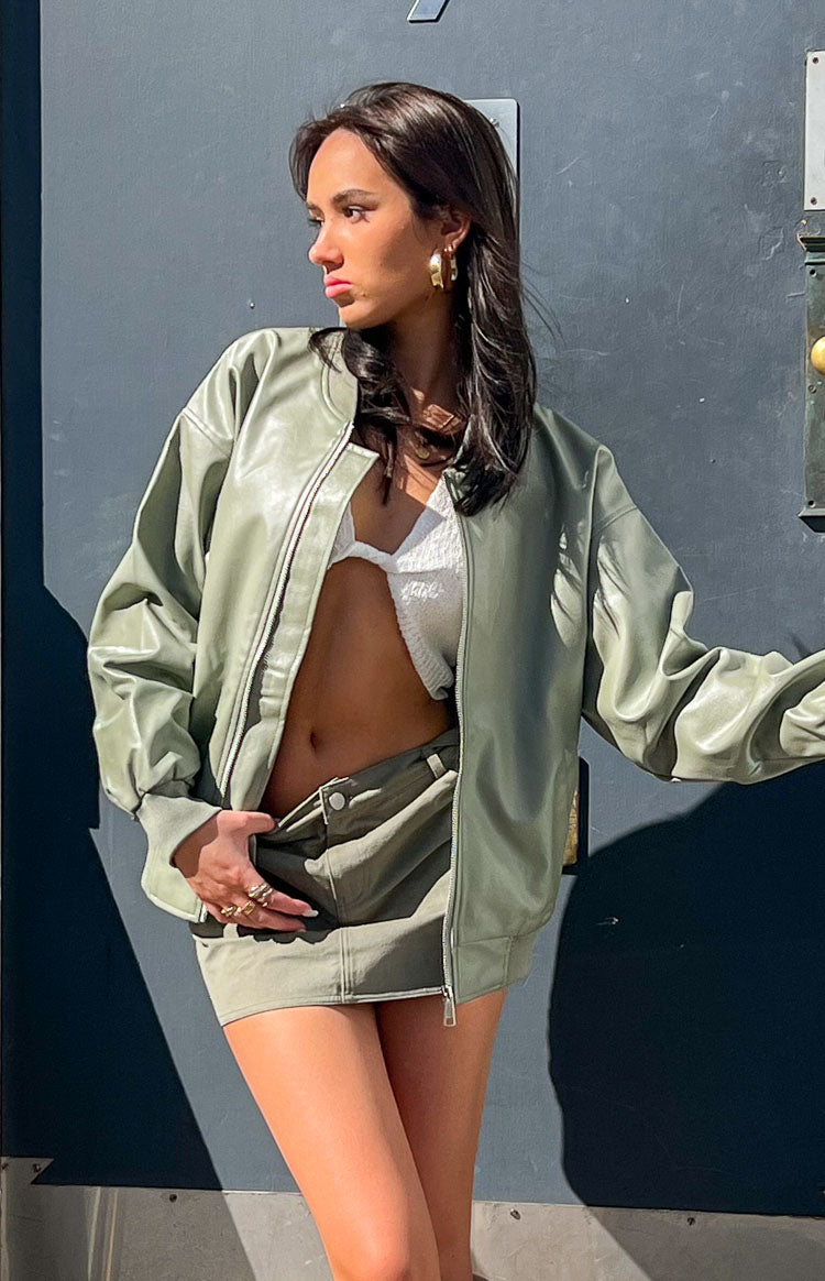 Steven Green PU Bomber Jacket