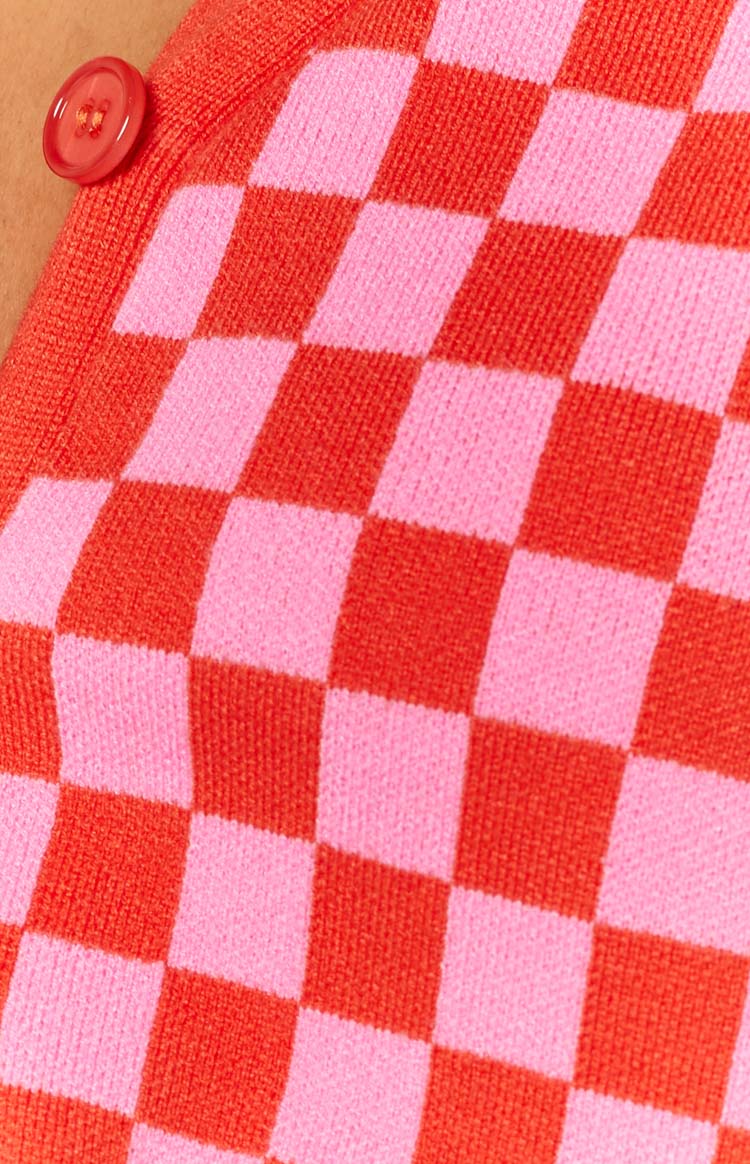 Zula Pink Check Cardigan