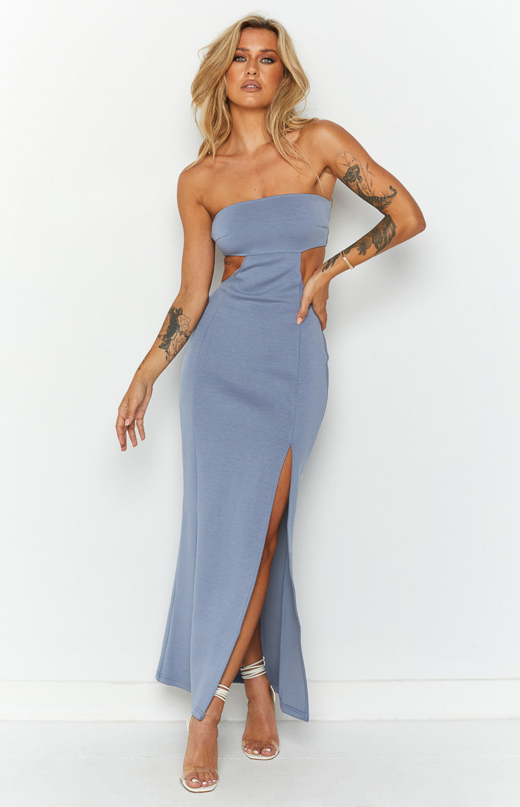 Sylvie Blue Strapless Maxi Dress