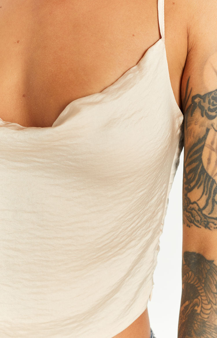 Cartier Champagne Cowl Neck Top