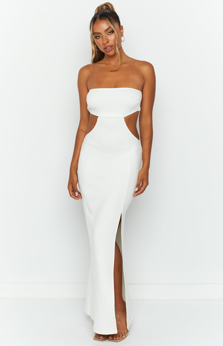 Sylvie White Strapless Maxi Dress