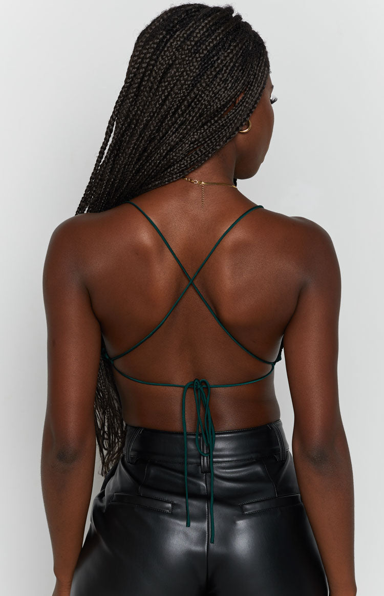 Lioness Born To Be Wild Crop Top Forest Green