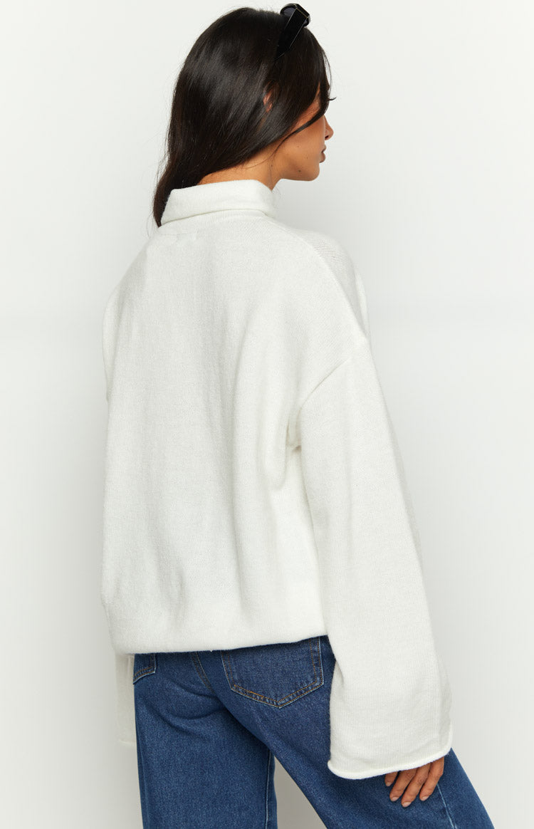 Clouds White Knit Jumper