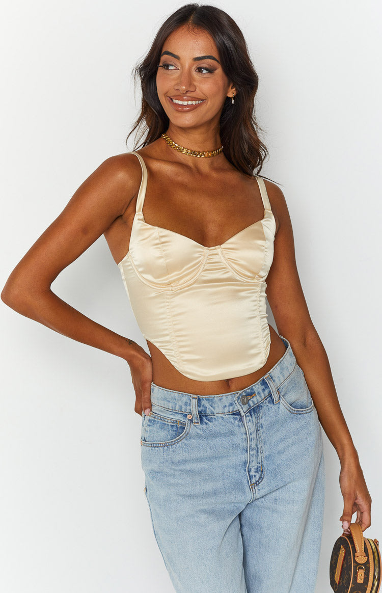 Intentions Champagne Corset Top