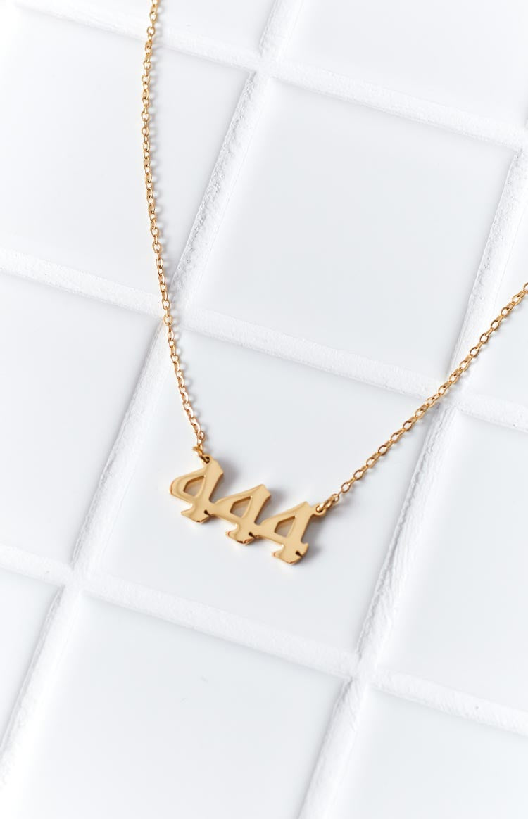 444 Gold Angel Number Necklace