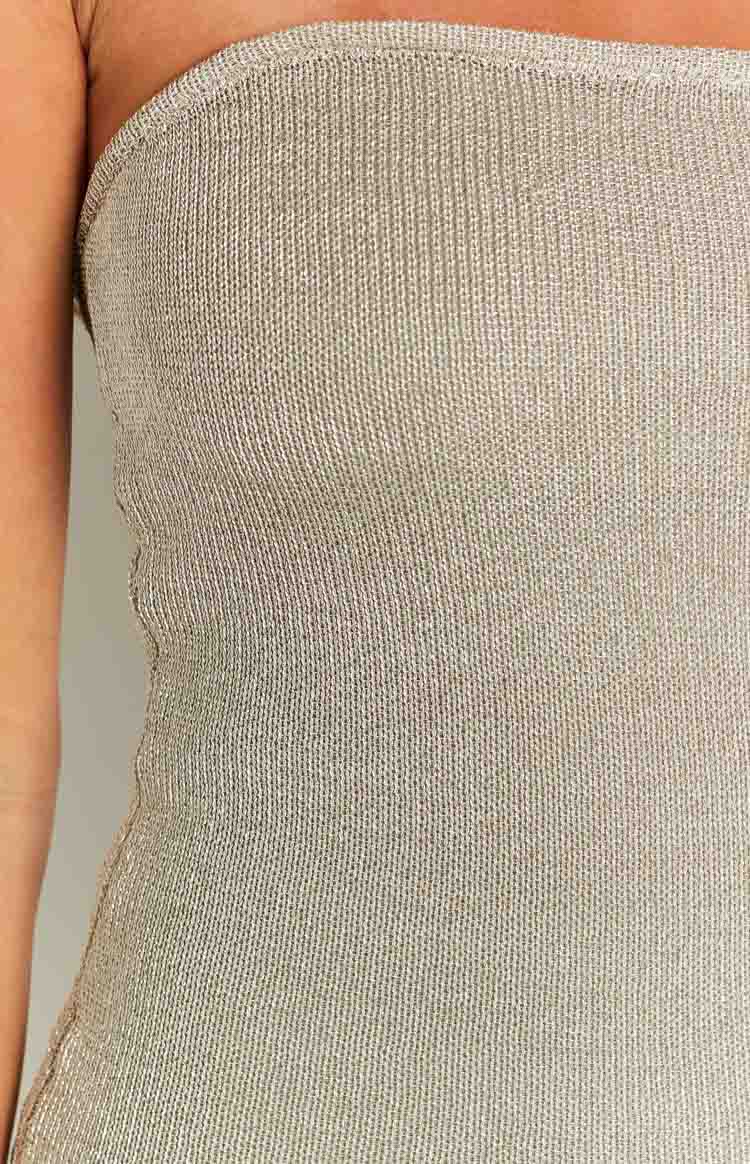 Isadora Metallic Bandeau Midi Dress