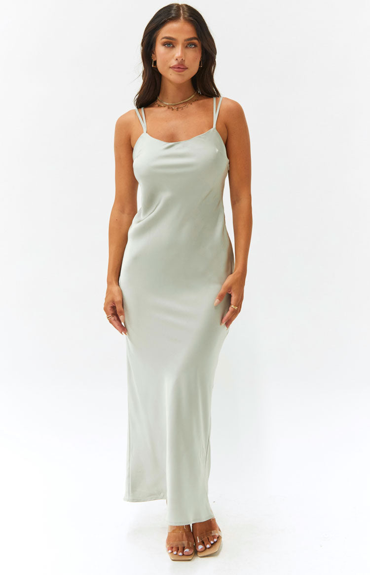 Tedra Sage Formal Maxi Dress