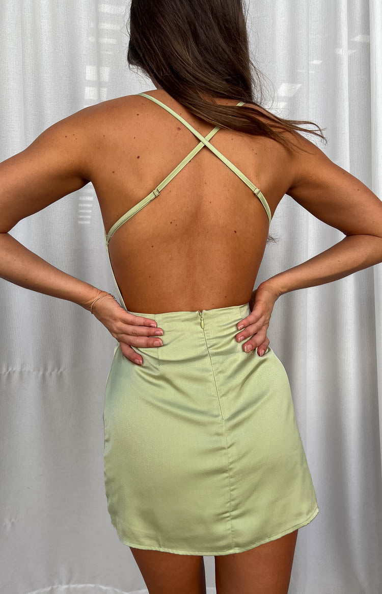 Fleurette Light Green Mini Dress