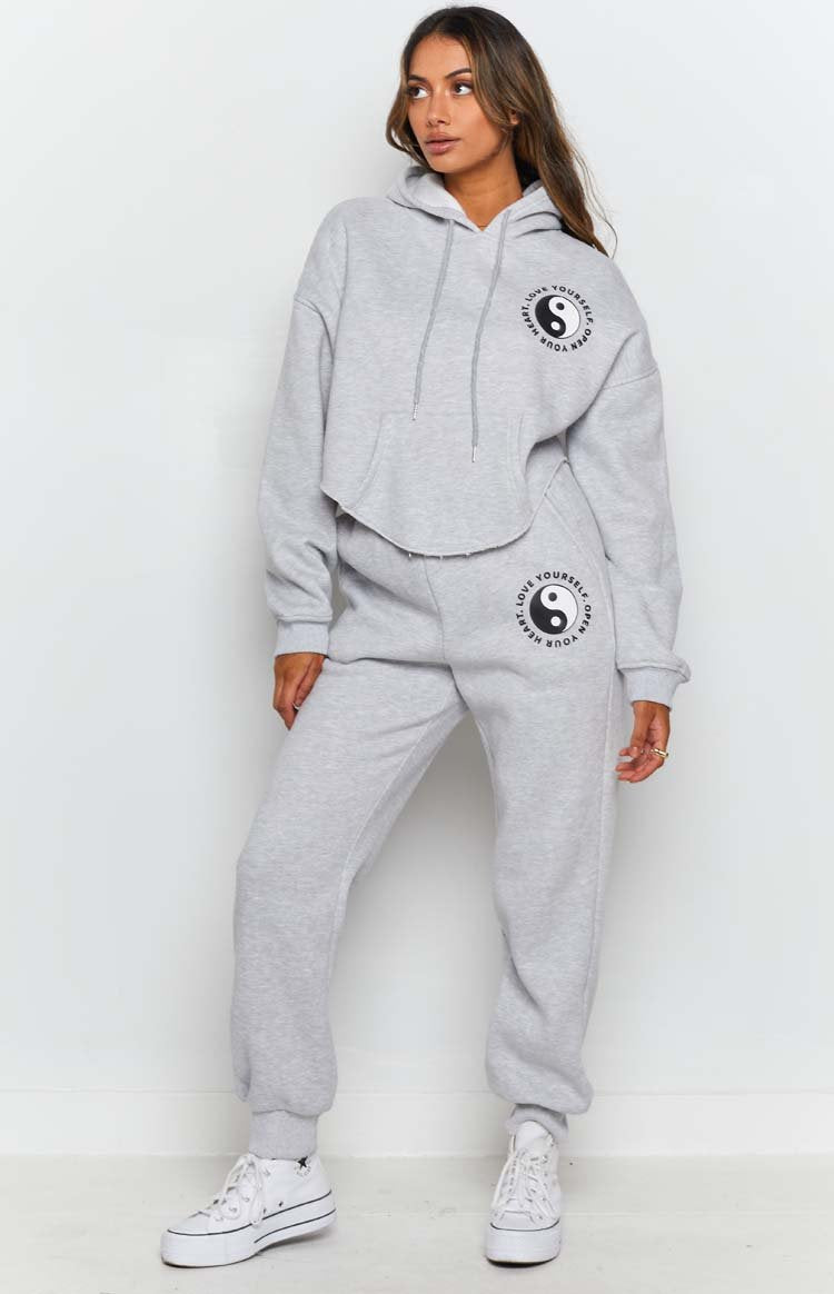 Yin Yang Track Pants Grey Marle