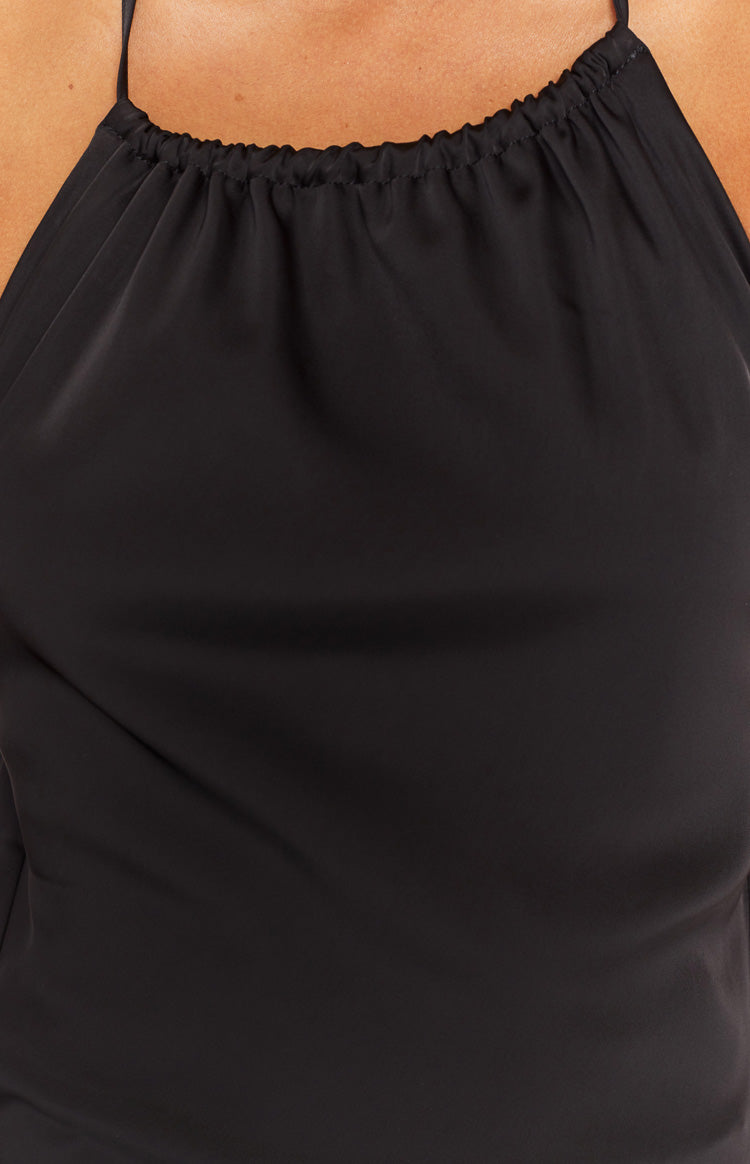 Kalley Black Halter Formal Maxi Dress