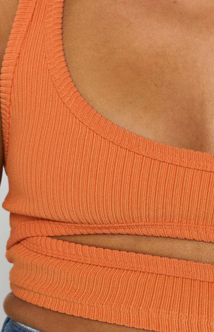 Trail Rib Crop Top Orange