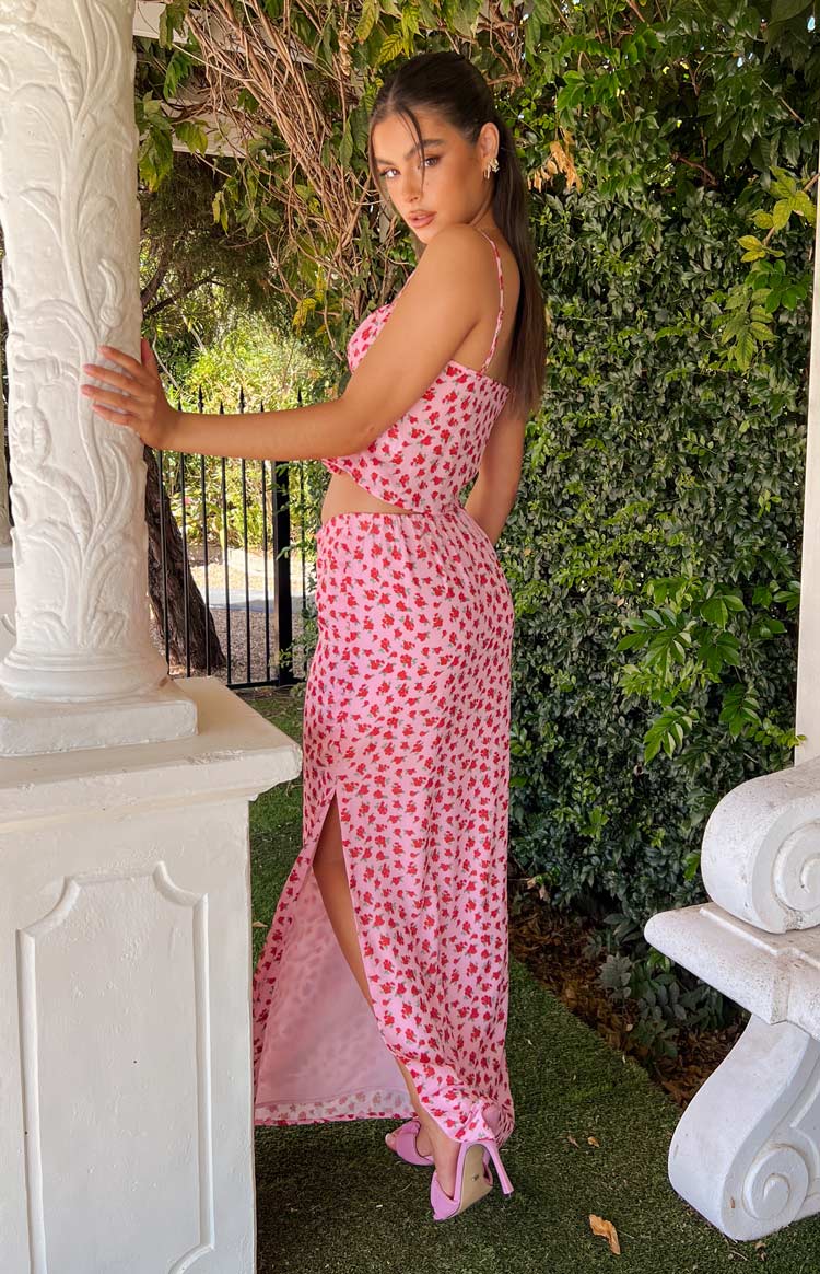 Yesterday Pink Floral Maxi Skirt