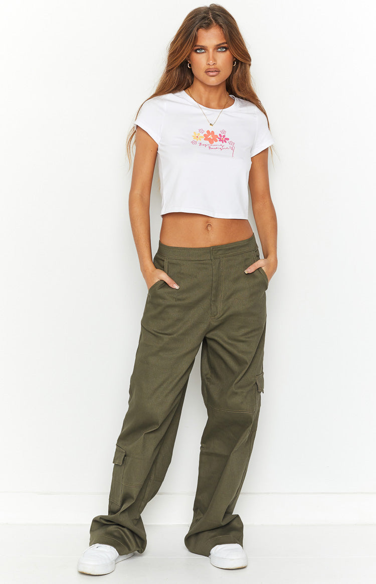 Summer Bloom White Graphic Tee