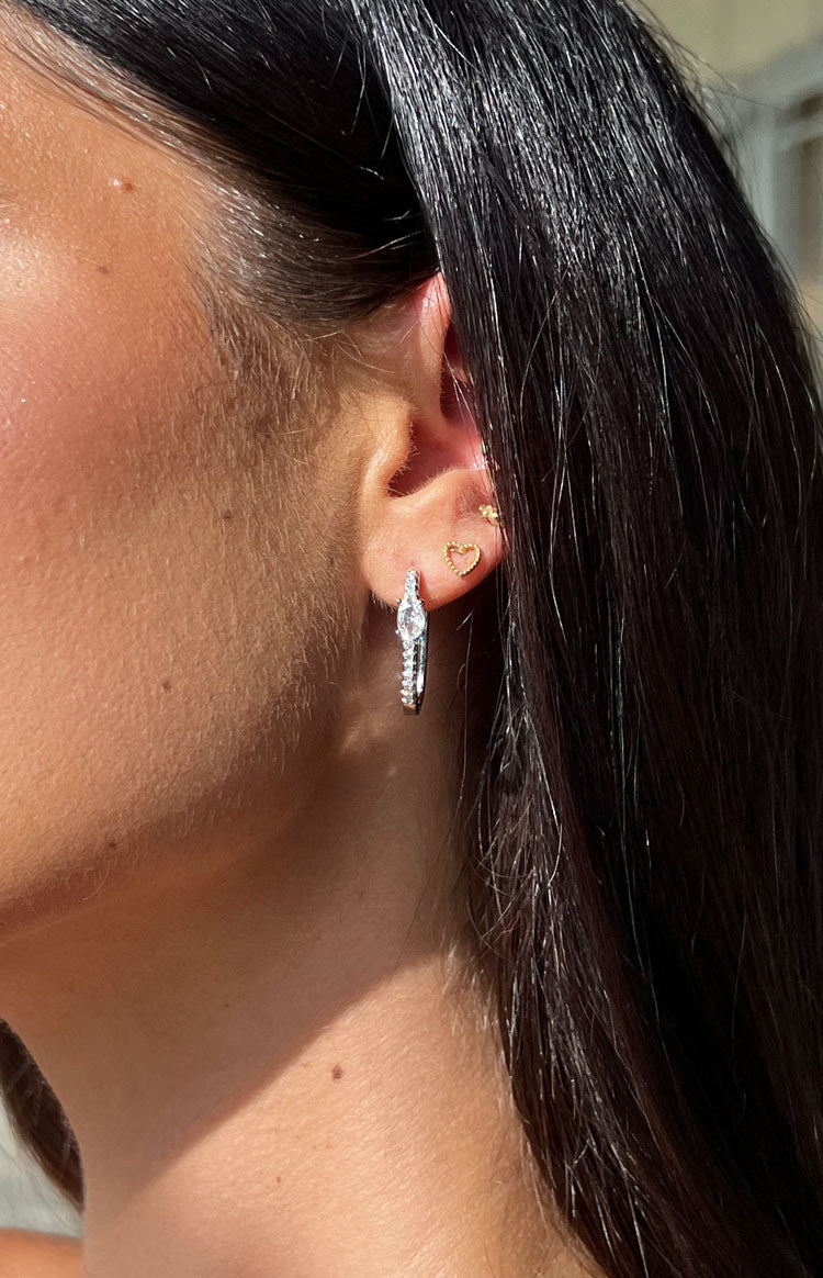 Amari Silver Stainless Steel Hoop Earrings