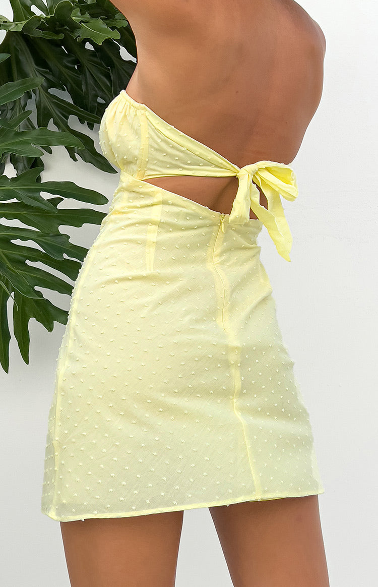 Lexi Yellow Strapless Mini Dress