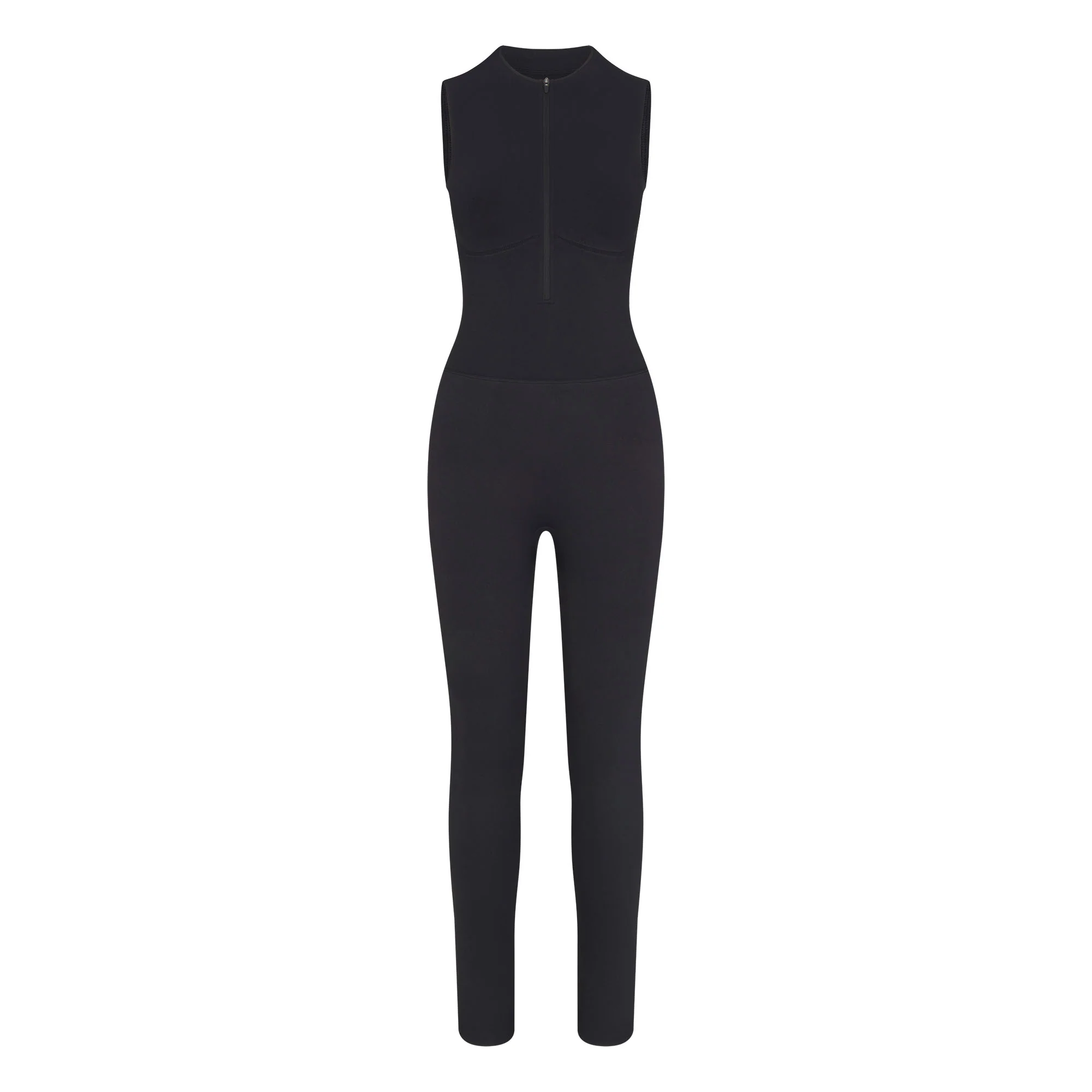 CONTOUR NYLON ZIP FRONT CATSUIT | ONYX