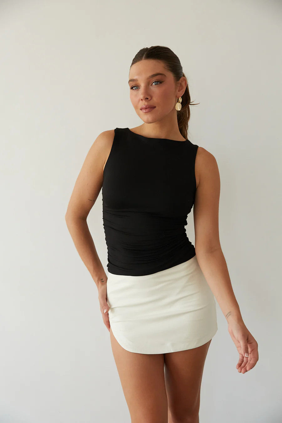 Rylee Ruched Boat Neck Top