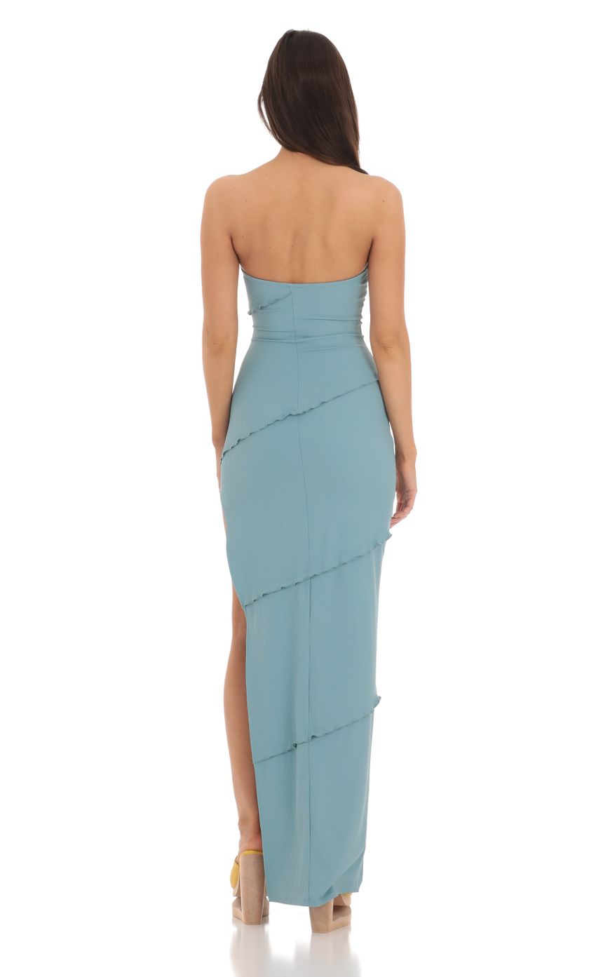 Ruffle Strapless Dress in White - luluinthesky