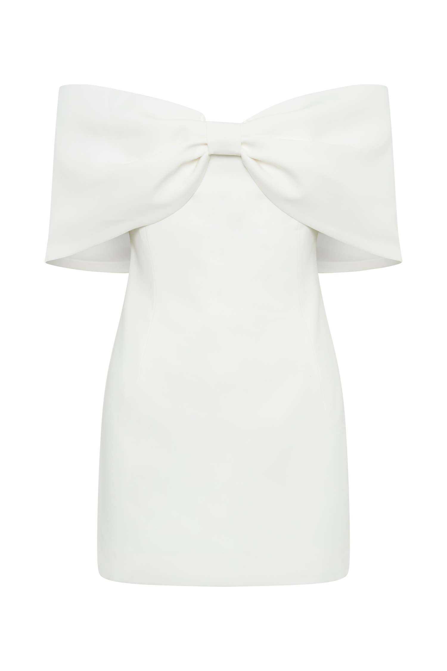 Gwyneth Off Shoulder Bow Mini Dress White - luluinthesky