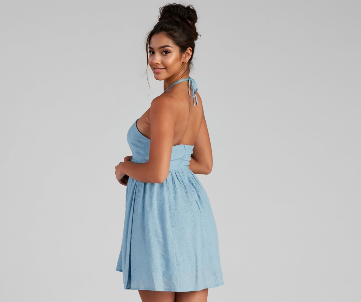 Feel The Sun Halter Sweetheart Skater Dress - luluinthesky