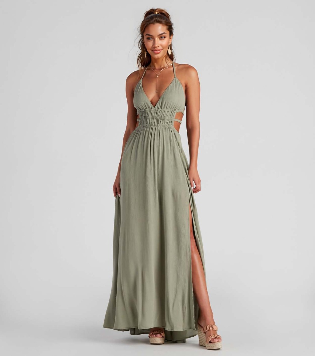 Ready Set Vacay Gauze Maxi Dress - luluinthesky