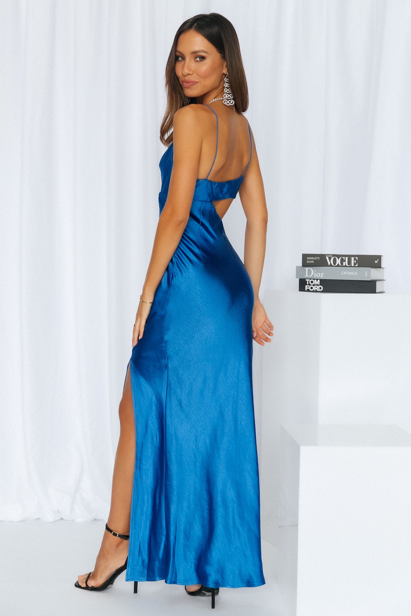 Oceanic Eyes Maxi Dress Royal Blue - luluinthesky