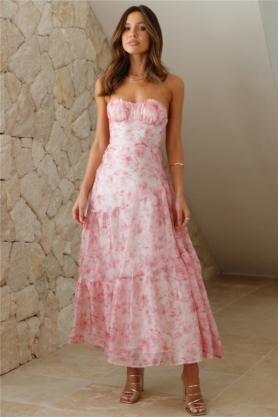 Her Best Version Strapless Maxi Dress Pink - luluinthesky