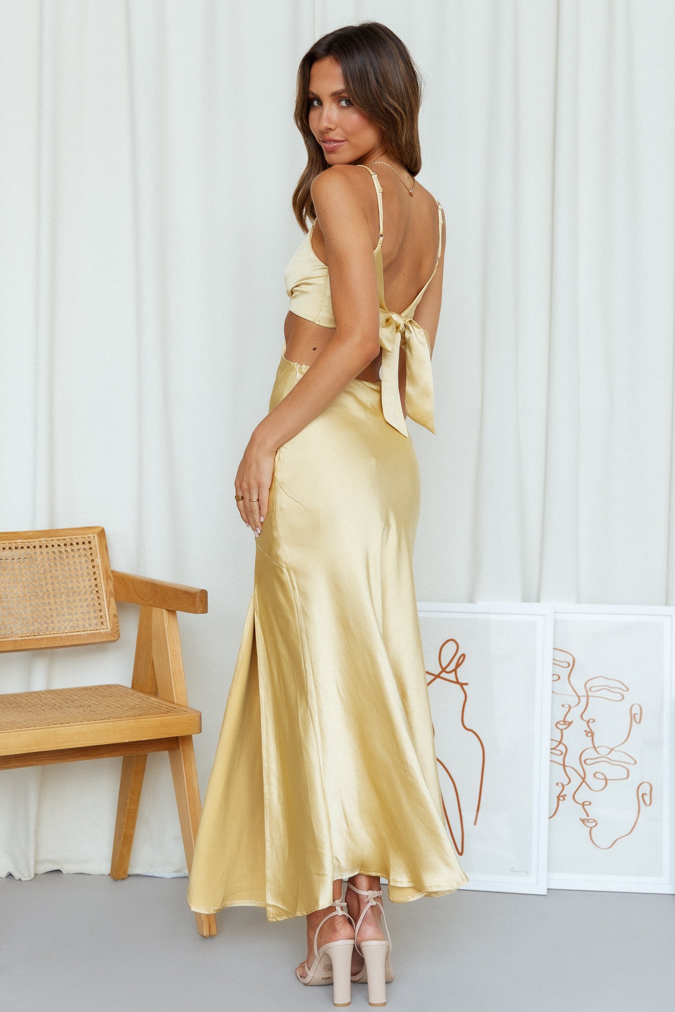 Smile For The Camera Midi Dress Lemon - luluinthesky