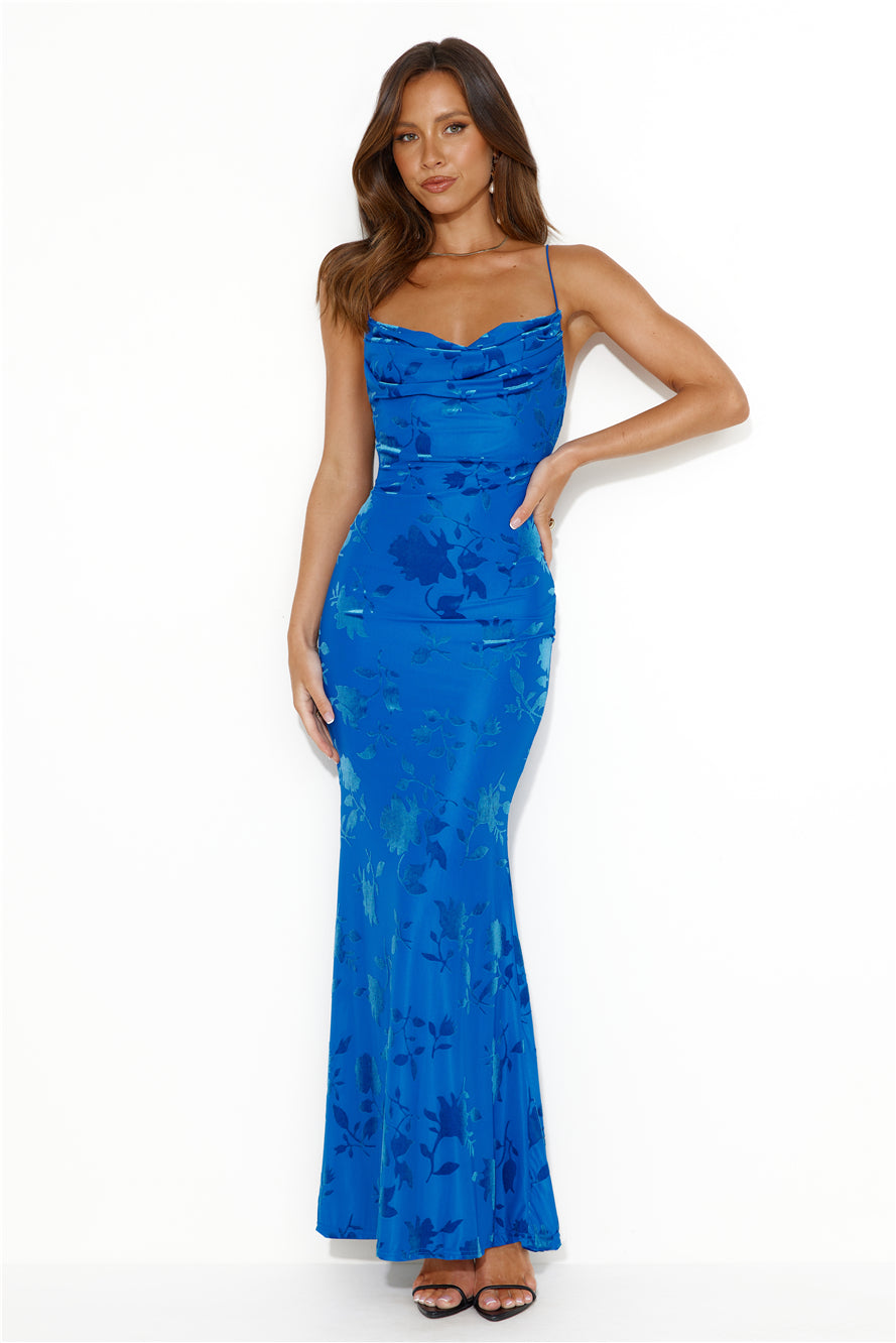 RUNAWAY Pretoria Maxi Dress Blue - luluinthesky