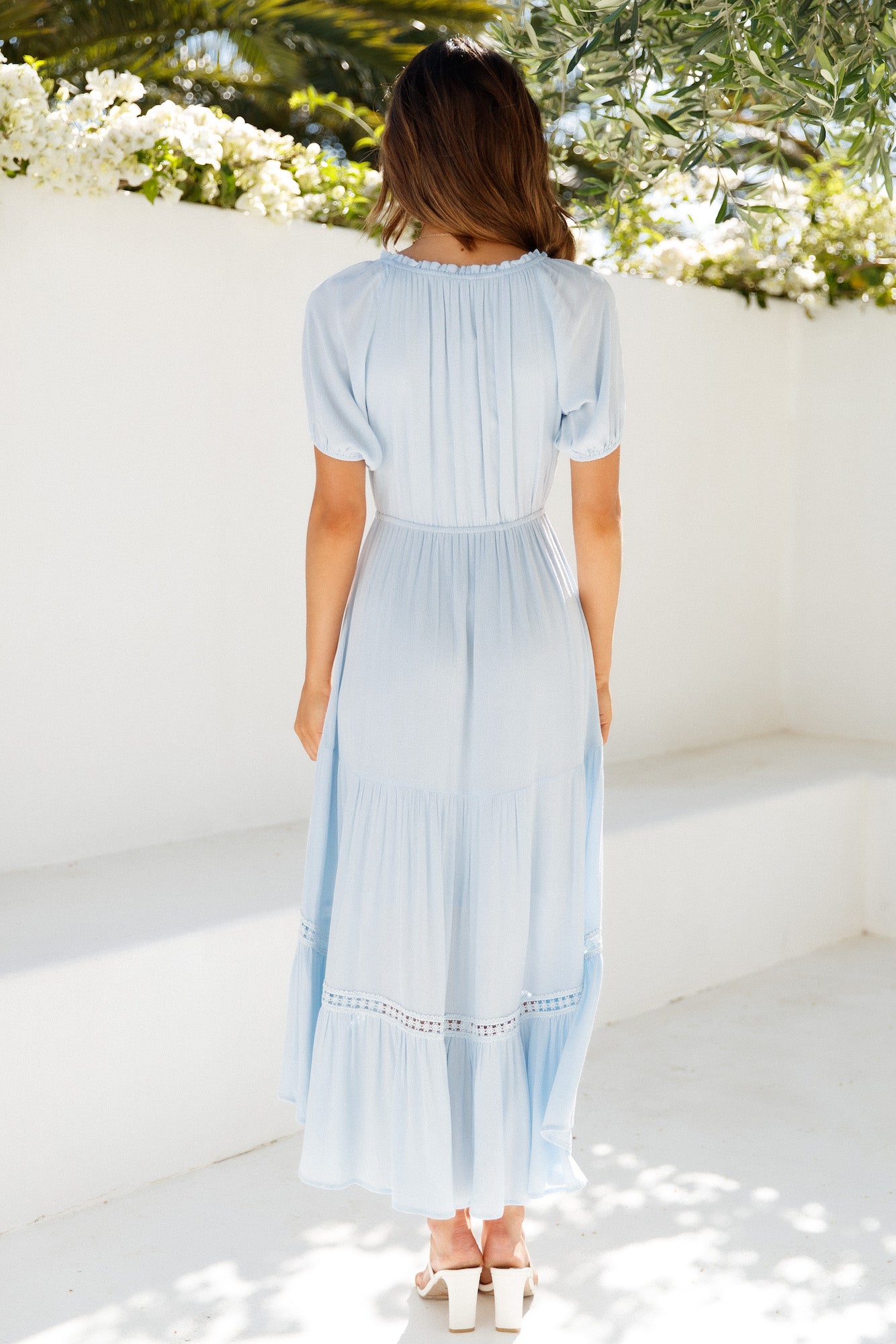High Above The Clouds Midi Dress Blue - luluinthesky
