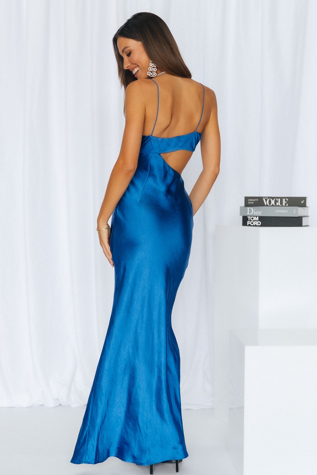 Oceanic Eyes Maxi Dress Royal Blue - luluinthesky