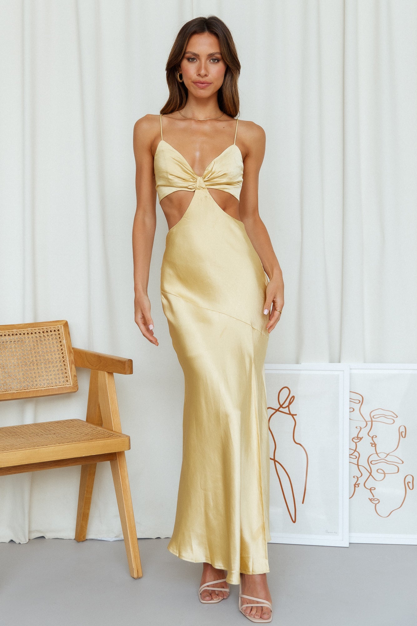 Smile For The Camera Midi Dress Lemon - luluinthesky