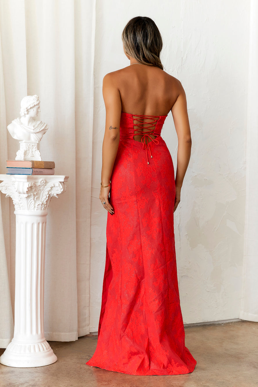 DEAR EMILIA Amazing The Crowd Maxi Dress Red - luluinthesky