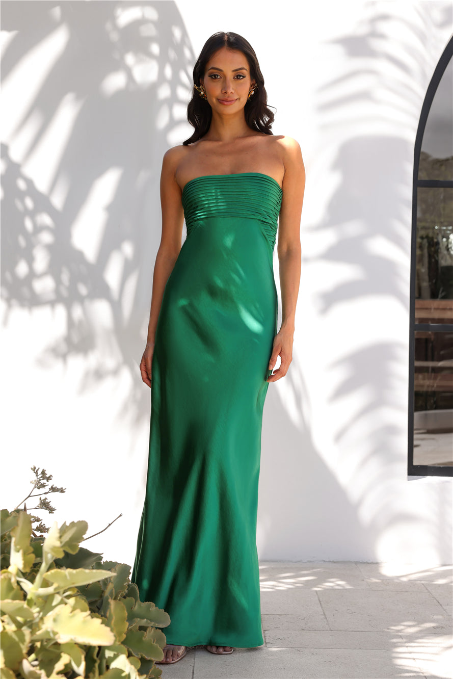 RUNAWAY Adina Maxi Dress Emerald - luluinthesky