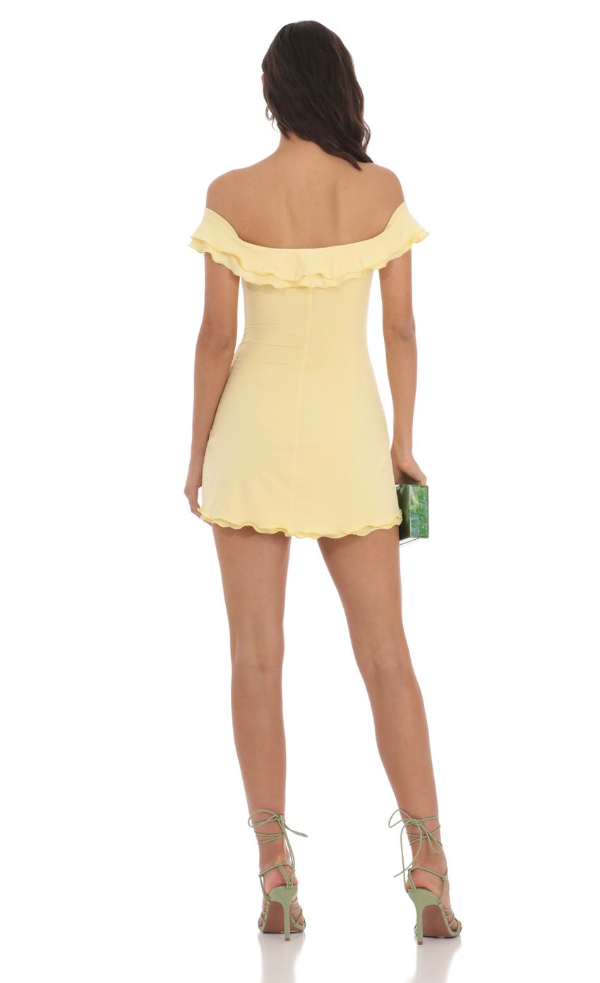 Off Shoulder Twist Dress in Yellow - luluinthesky
