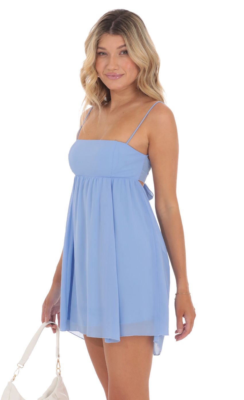 Chiffon Babydoll Dress in Light Blue - luluinthesky