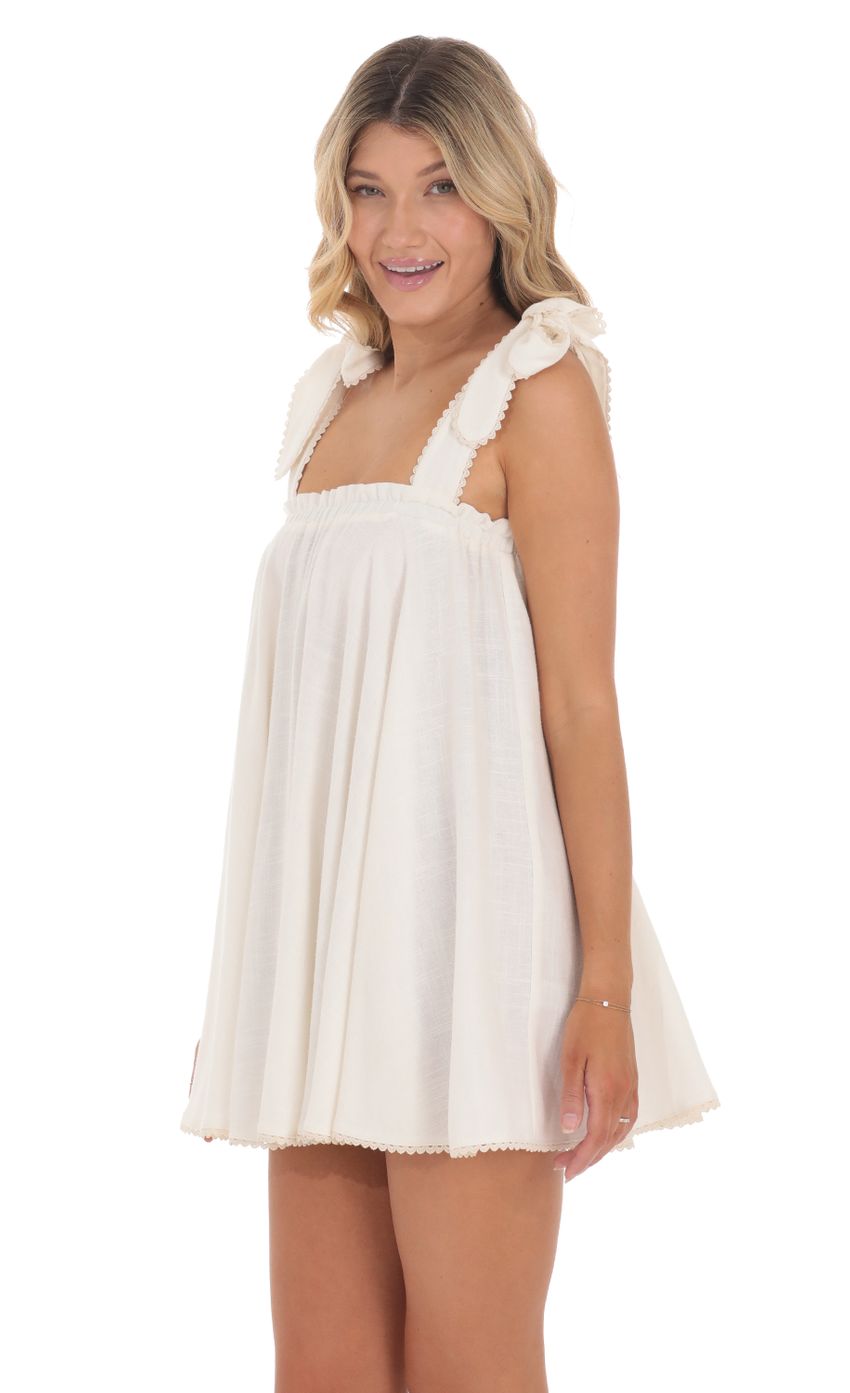 Linen Shift Dress in Cream - luluinthesky