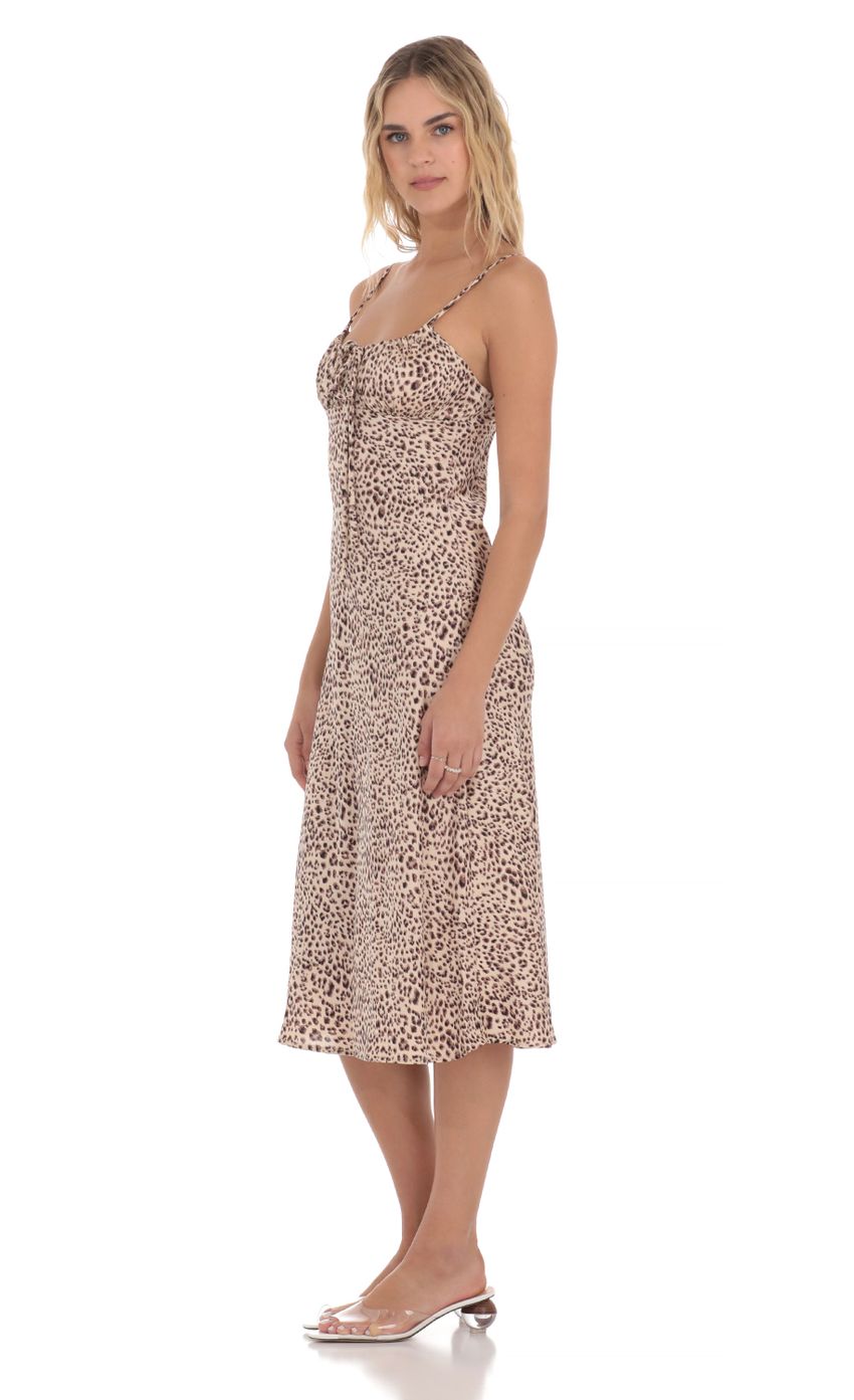 Leopard Print Midi Dress in Brown - luluinthesky