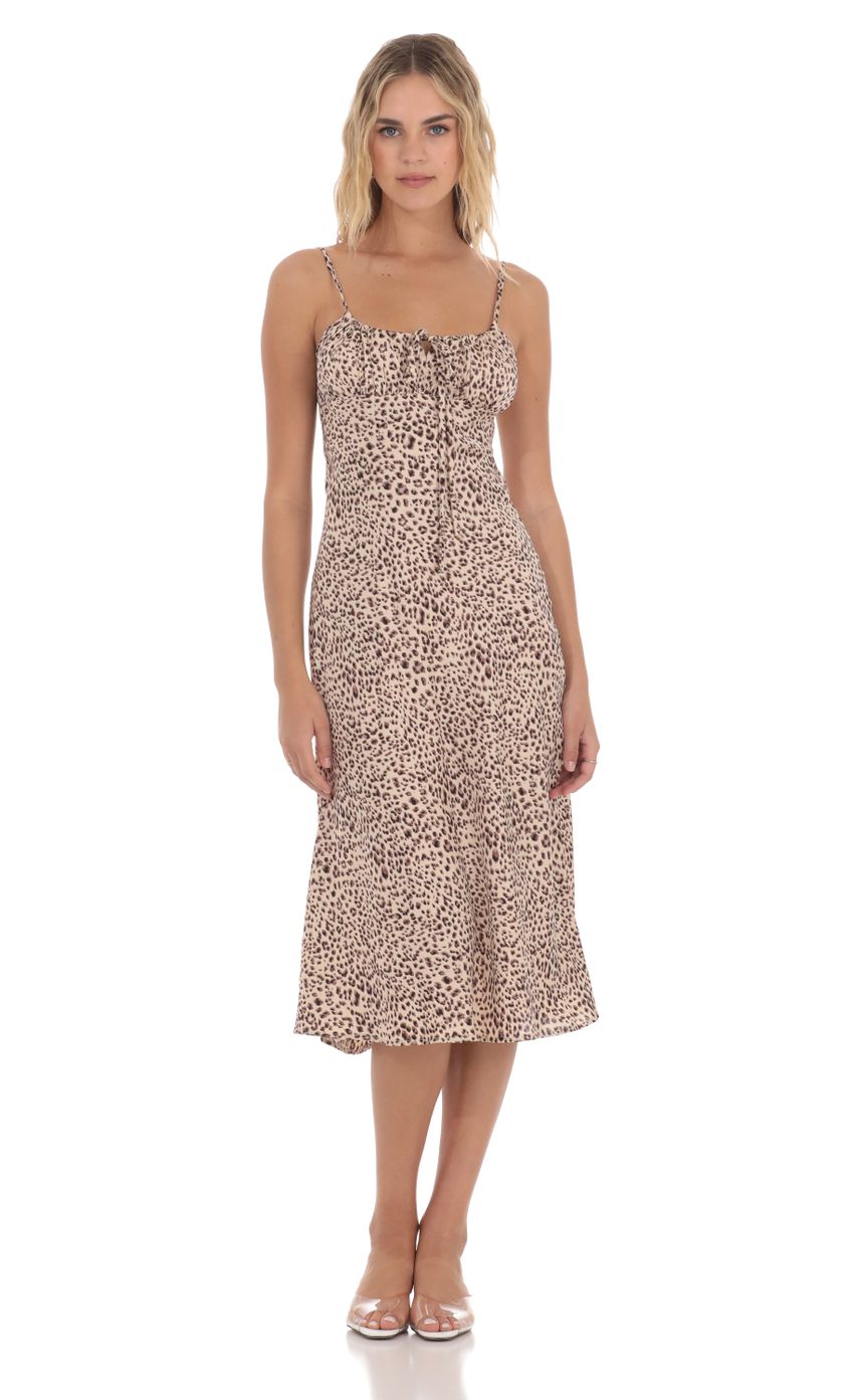 Leopard Print Midi Dress in Brown - luluinthesky