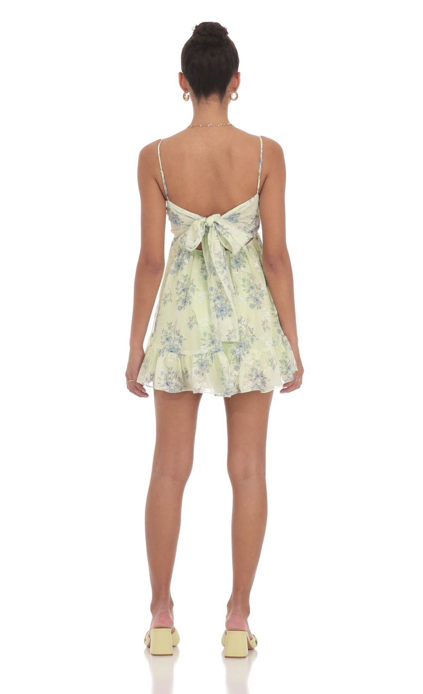 Floral Twist Front Baby Doll in Green - luluinthesky
