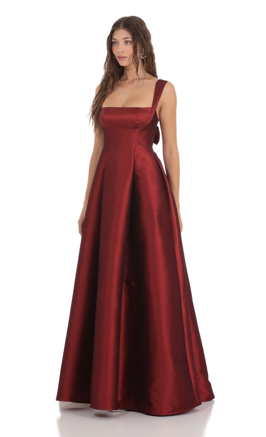 Square Neck Fit and Flare Maxi Dress in Maroon - luluinthesky