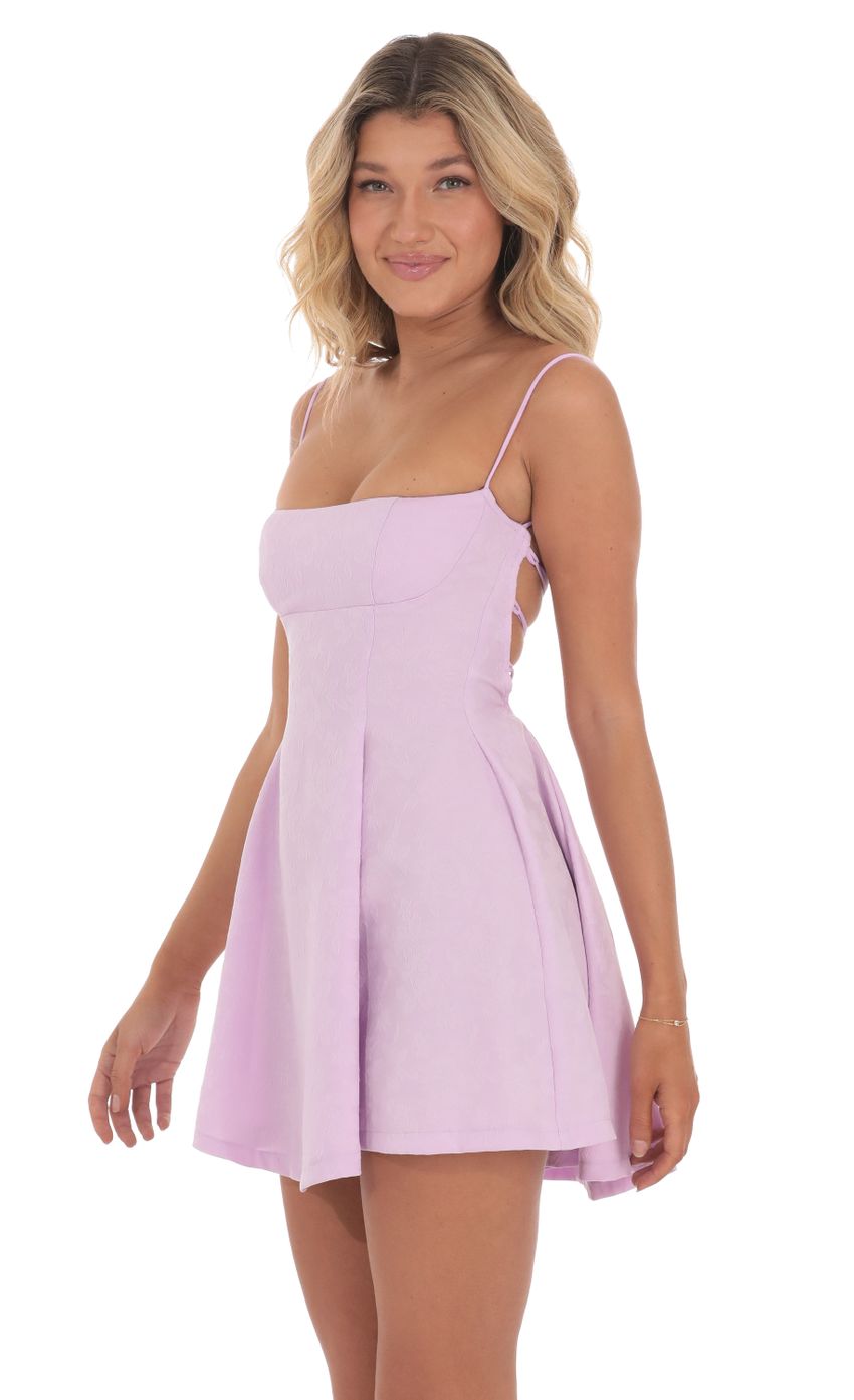 Jacquard Floral Fit and Flare Dress in Lavender - luluinthesky