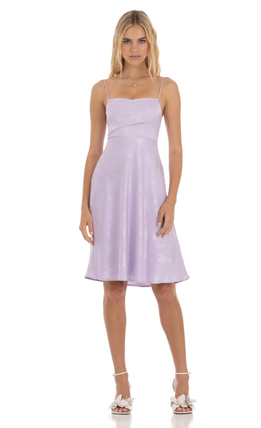 Finnian Jacquard Dress in Lavender - luluinthesky