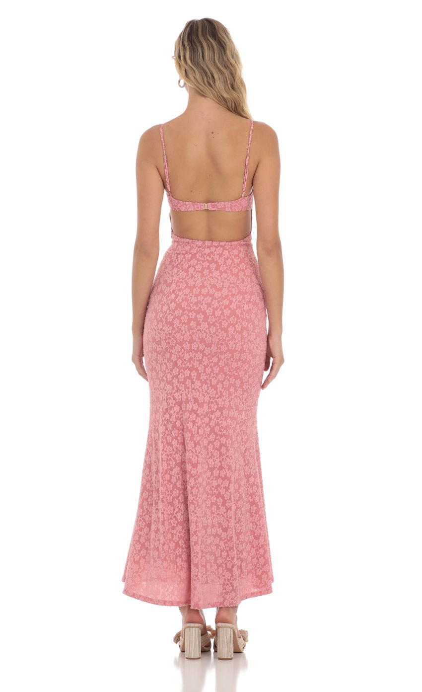 Textured Floral Maxi Dress in Pink - luluinthesky