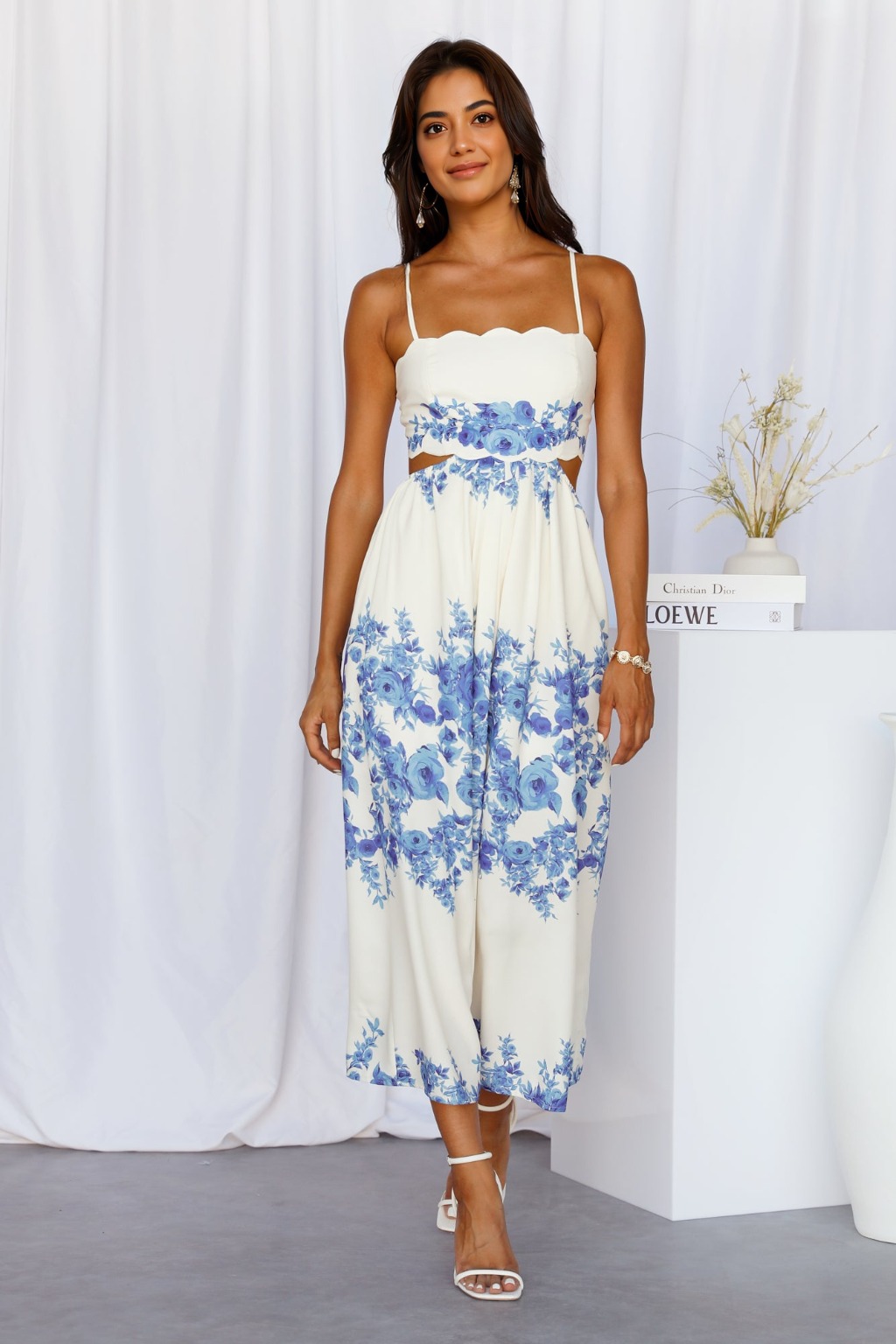 Sunny Times Midi Dress Blue - luluinthesky